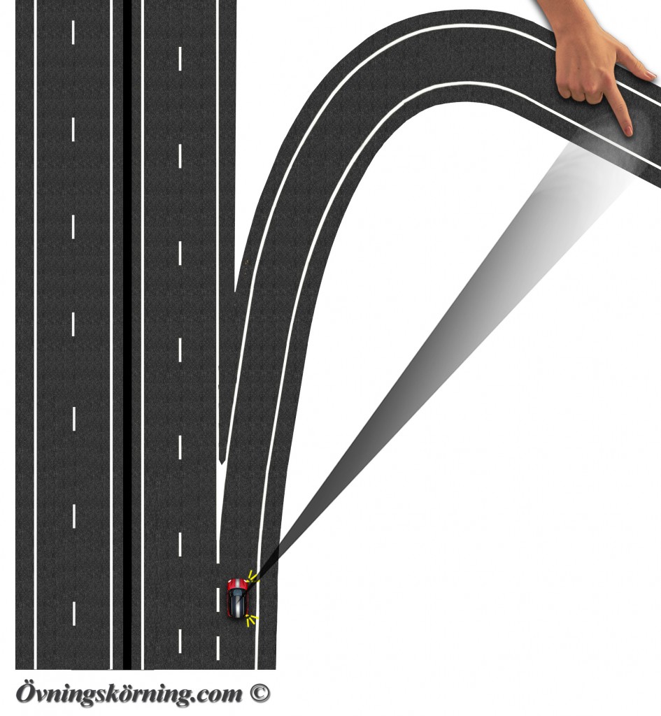 Motorvägskörning. Avfart