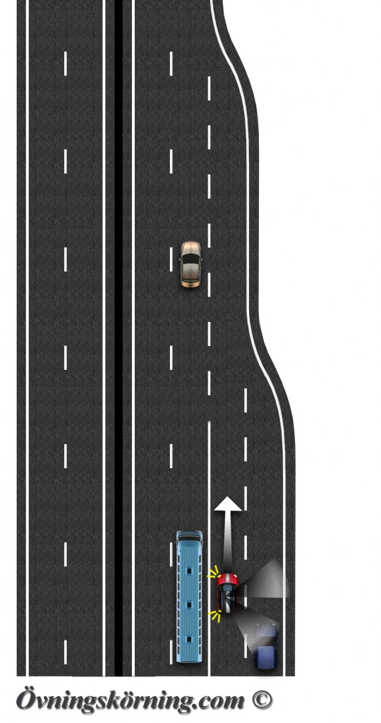 Motorvägskörning. Påfart på påfart.