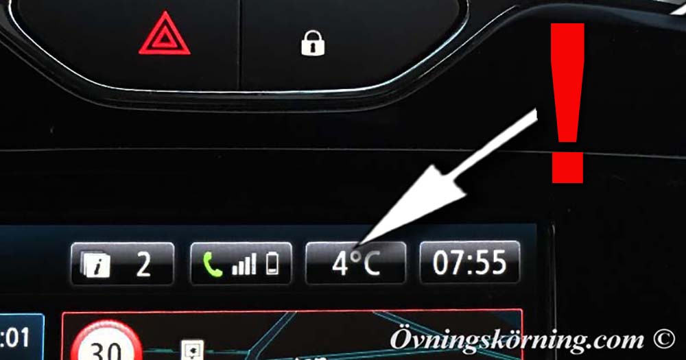 Halka. 4 grader eller lägre. 
