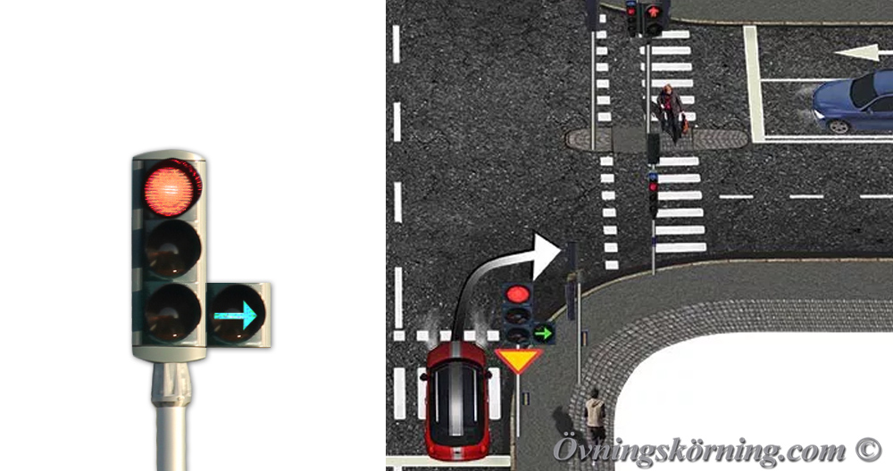 Trafikljus med pil