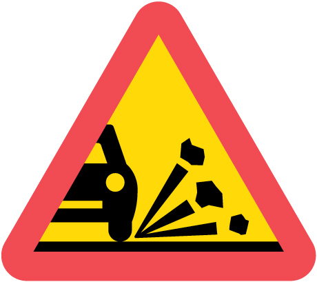 A11 Varning för stenskott