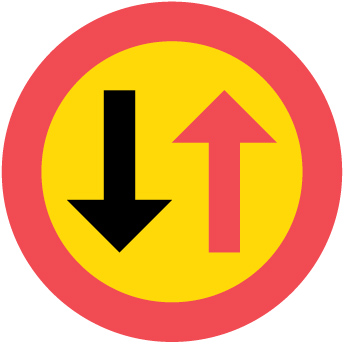 B6 Väjningsplikt mot mötande trafik