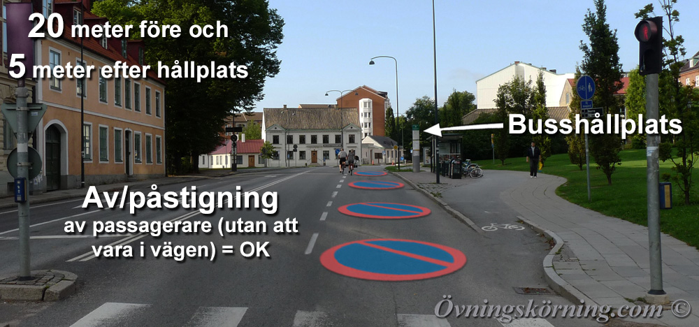 Parkeringsförbud. Busshållplats