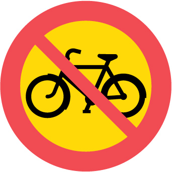 C10 Förbud mot trafik med cykel och moped klass II