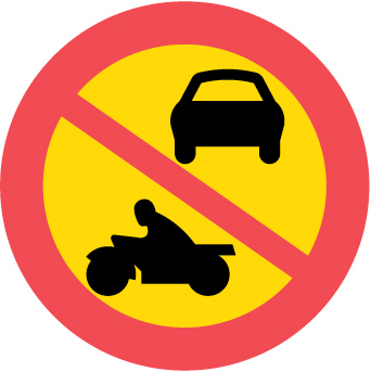 C3 Förbud mot trafik med annat motordrivet fordon än moped klass II. Förbudsmärken