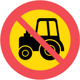 C8 Förbud mot trafik med traktor och motorredskap klass II