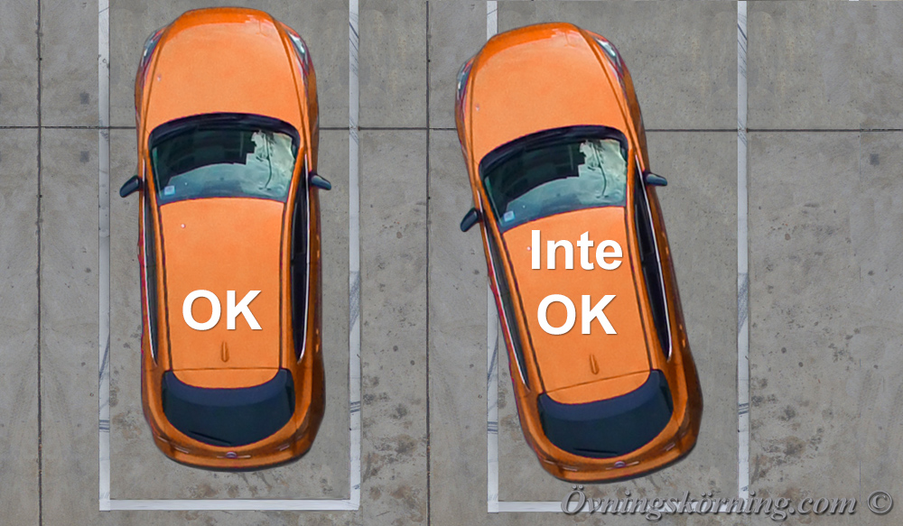 parkeringsförbud. Inte innanför parkeringsrutor