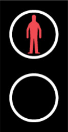 SIG6 Röd akustisk signal med långsam pulsfrekvens. Trafiksignaler