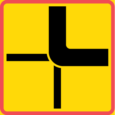 T15 Vägars fortsättning i korsning
