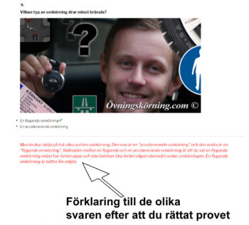 Trafikpedagogerna onlines övningsprov med 18 prov och över 1300 frågor - Bild 3